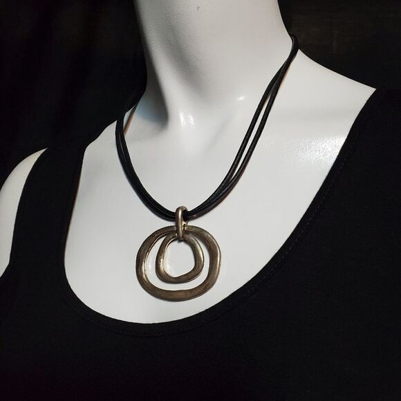 Chico's Black & Silver Multi-Strand Necklace - Picture 1 of 5